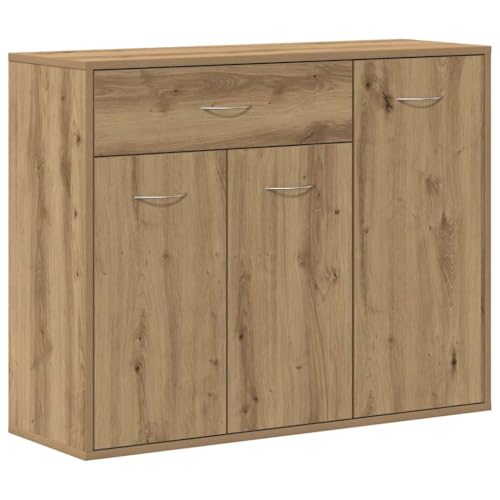 vidaXL Aparador Madera de ingeniería Roble artisian 88x30x70 cm, Armario de almacenaje, Mueble aparador, Mueble de Pasillo, Buffet