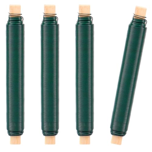HX-pyahgtv 4 Rollen Blumendraht Grün Bindedraht Grün 0 71mm x 120m Basteldraht Outdoor Hochwertiger Blumendraht zum Basteln für Befestigung von Blumen Pflanzen DIY Handwerk Dekoration