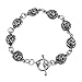 Bracelet Homme, Bracelet Rigide Argent Femme Tête de Lion Argent Fermoirs À Bascule Acier Inoxydable Bracelet pour Les Hommes