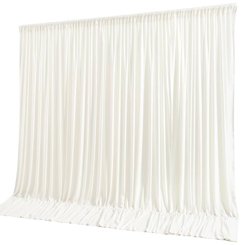 10x10ft Cream Backdrop Curtain Panels for Parties - Wrinkle Free Polyester Photo Curtain Backdrop Wedding Back Drop Fabric Drapes for Party Decorations Background for Photography