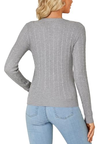 Image of LYANER Women's Fall Rib Knit Crewneck Fitted Long Sleeve Pullover Sweater Top