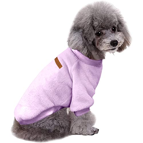 Image of Dog Sweaters for Small Dogs, Soft Fleece Puppy Clothes, Warm Winter Coat