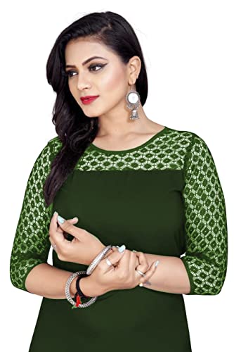 Image of Dream Beauty Fashion Poly Net Straight Crepe Formal Casual Kurta /Kurti for Women and Girls