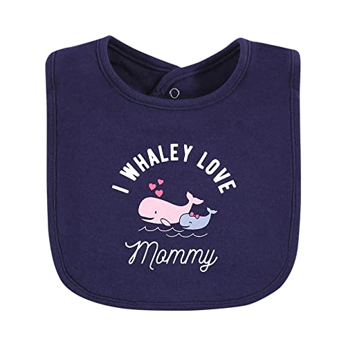 Image of Hudson Baby Unisex Baby Cotton Bibs, Whaley Cute Girl, One Size