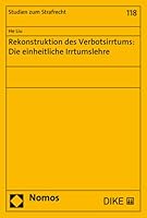Rekonstruktion Des Verbotsirrtums: Die Einheitliche Irrtumslehre 3756004333 Book Cover