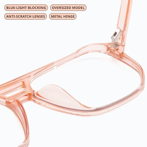 Image of livho Retro Aviator Blue Light Blocking Glasses for Women Men with Soft Case, Trendy Rectangle Computer Eyeglasses