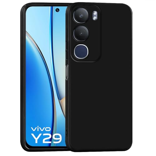 Image of Back Cover for Vivo Y29 5G / Y19s 4G | Full Camera Protection | Premium Liquid Silicon Case | Flexible Bumper Case for Vivo Y29 5G / Y19s 4G (Black)