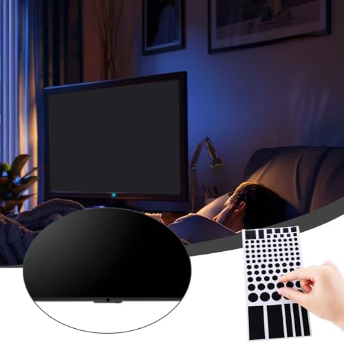 Aeaocvo 4 Blätter LED Lichtblocker Aufkleber, Verdunkelungsaufkleber, Selbstklebend Lichtblockierende Aufkleber, Abdunklungsfolie Stickers für Elektronikgeräte, Haushaltsgeräte, Schlafhilfe