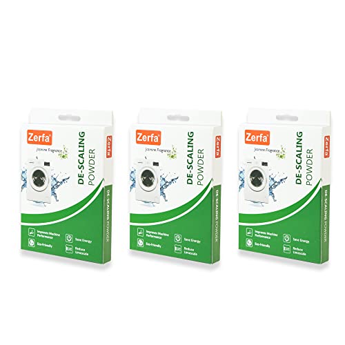 Image of Zerfa Pack of 3 Washing Machine Descaling Powder for All Company's Front & Top Load Machine, for Perfectly Automatic Cleaning of Tub & Drum Stain Remover (High Concentration Formula, 100gm each)