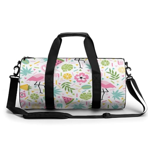 Sac de voyage flamant ananas pour vos week-ends à la mer ou vos séances de gym intenses