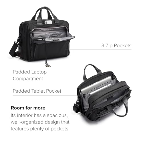 TUMI - Alpha Organizer Brief - Laptop Briefcase for Commute or Travel - Fits Up to 15" Laptop - Removable Shoulder Strap - Black