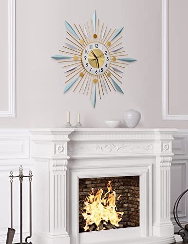 Goloza Metal Wall Clock, Mid Century Silent Non-Ticking Large Wall Clocks, Modern Home Decorations For Living Room, Bedroom, Dining Room, Office, Hotels, 22.5 Inch #TOP3