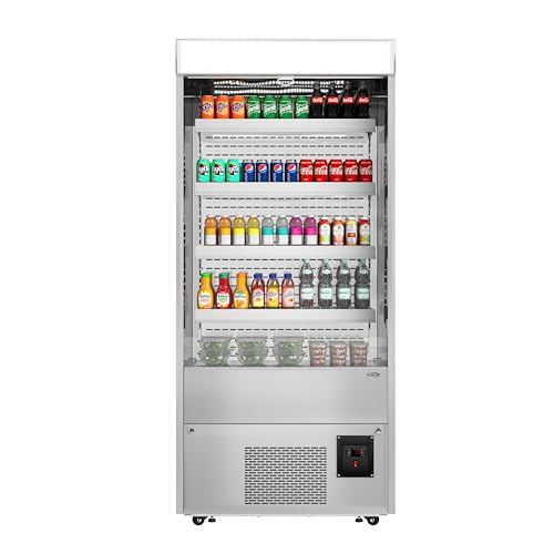 Image of KoolMore 35.3 in. Open-Air Merchandiser Grab and Go Refrigerator, ETL Listed for Safety and Sanitation, 18 cu. ft. in Stainless Steel (KM-CDA-18C-SS)