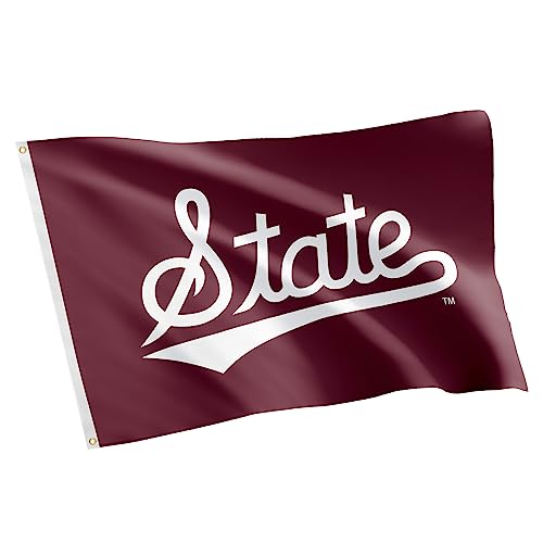 Desert Cactus Mississippi State University MSU Flag - 3 x 5 Feet Bulldogs Banner, Indoor/Outdoor Durable Fabric, 100% Polyester Design (Style Z)