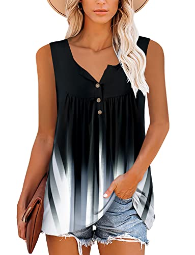 Image of MODARANI Womens Pullover Hoodie Sweatshirts Casual Tunic Tops Kangaroo Pocket Shirts Tie Dye&Floral Print