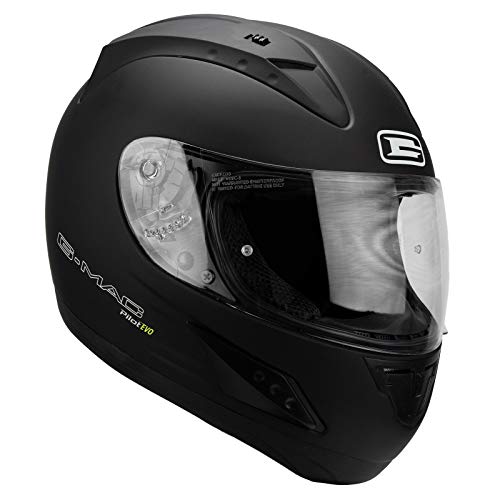 G-MAC Pilot Evo - Casco integral para motocicleta, color negro satinado