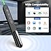 Norwii N76 Rechargeable Presentation clicker with Pointer, Long Range Presentation Remote, Wireless Presenter for PowerPoint Presentations, Slide Control (Black, Green Light with Case)