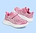 LUCKY STEP Kid's Glitter Fashion Sneakers Sparkly Princess Tennis Bling Shiny Sequins Athletic Walking School Shoes for Children/Boys/Girls(Hot Pink,Little Kid 11)