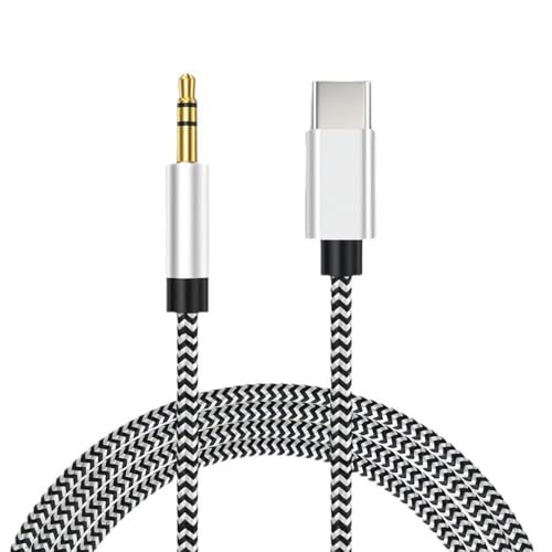 AUX ケーブル USB Type-C to 3.5mm 音声ケーブル 高耐久 ナイロン ハイレゾ音質 車載用 ヘッドホン/PC/カーステレオ/スピーカー などに対応 1M