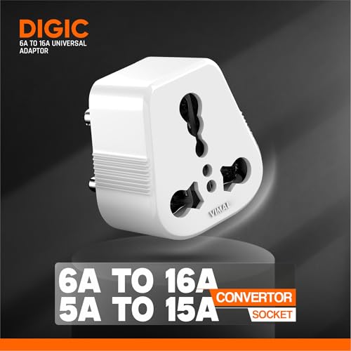 Image of Vimal - Digic 6amp to 16amp 3 Pin Universal Conversion Plug,Pack of 3Pcs,White
