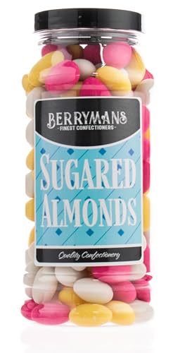 Original Sugared Almonds Retro Sweets Gift Jar By Berrymans Sweet Shop - Classic Sweets Traditional Taste.