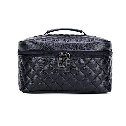 Preisvergleich Produktbild GHMOZ Haushaltskosmetiktasche Waschbeutel Mit Großem Fassungsvermögen Tragbarer Reisegürtel Aus PU-Material Wasserdichter Und Verschleißfester Metallreißverschluss Größe Schwarz Kosmetiktasche