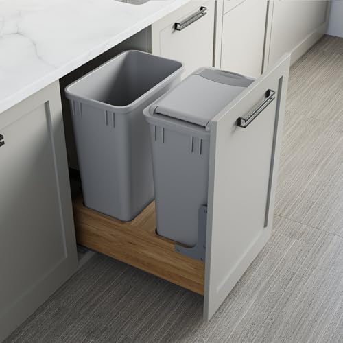 Caneca cuadrada gris de plástico con tapa 50Qt Dowell miniatura 2