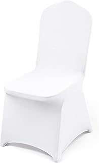 VEVOR 100 Pcs White Chair Covers Polyester Spandex Chair Cover Stretch S...