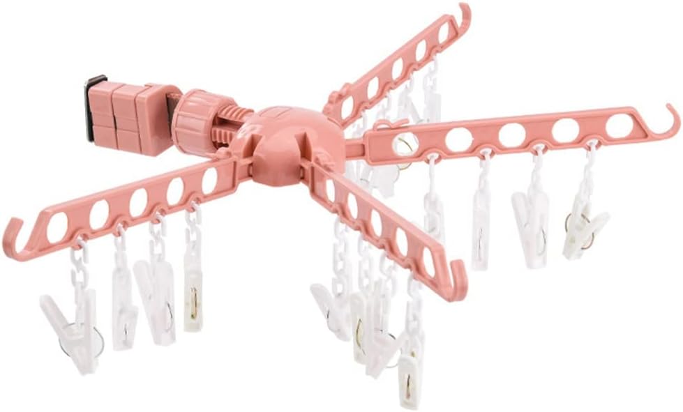 Sock Pegs Foldable Hangers for Clothes Underwear Towel 20 Holes 16pcs Clothespin Space Saving Cloth Hanging Rack Clip