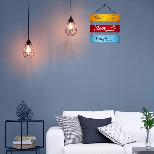 Image of EXPLEASIA Decorative Wall Hanging Wooden Art Decoration Item for Home Office Living Room Bedroom Decoration Items Home Decor Gift Items (live Love Laugh (Heart))