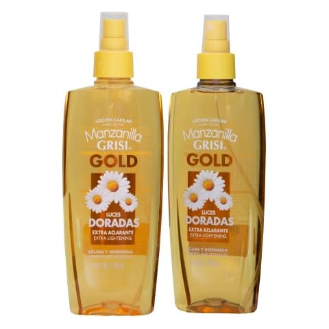 Manzanilla Grisi Hair Lotion Gold, Hair Lotion with Chamomile Extract, 2-Pack of 8.4 FL Oz, 2 Spray Bottles Cover