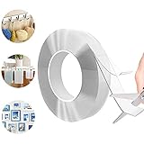 COLIBYOU Traceless Washable Adhesive Tape, Reusable Transparent Double Sided Adhesive Grip Tape, Removable Multi-Functional Non-Slip Strong Adhesive Tapeï¼ˆ16.4 Feet / 5M)