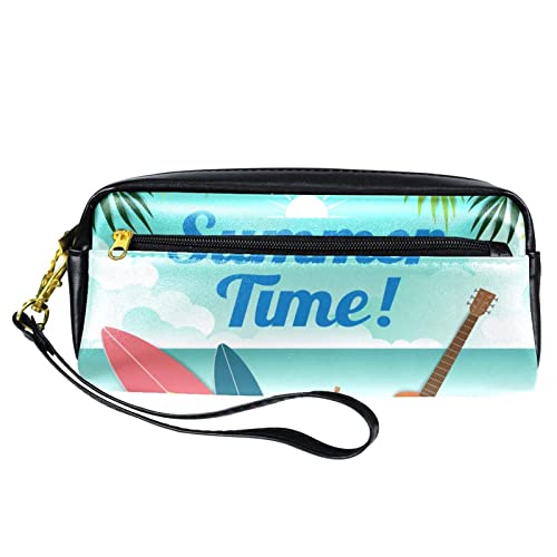 Astuccio per studenti astuccio a modello cancelleria organizzatore con scomparti cerniera per ragazze adolescenti ragazzi Multicolore 3 portamatite righe pelle sintetica bianco nero