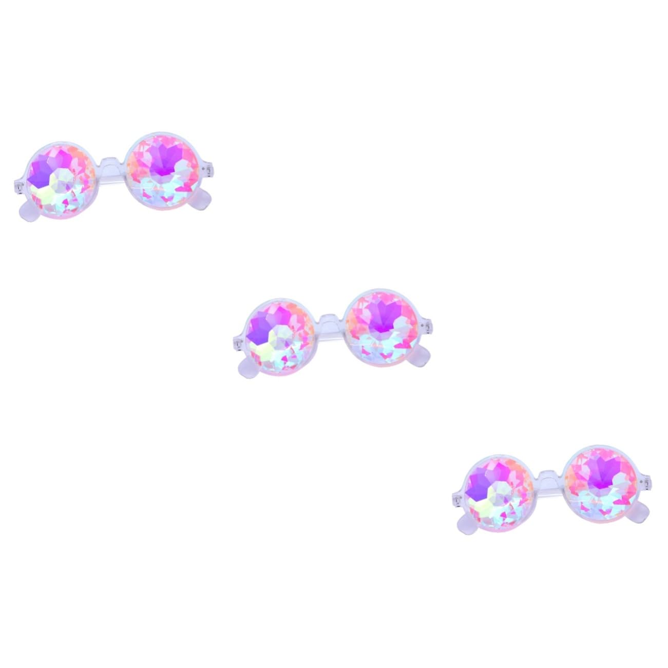 3 Gafas De Sol Caleidoscopio De Moda Con Patas Flexibles Para La Noche Y La Fiesta.