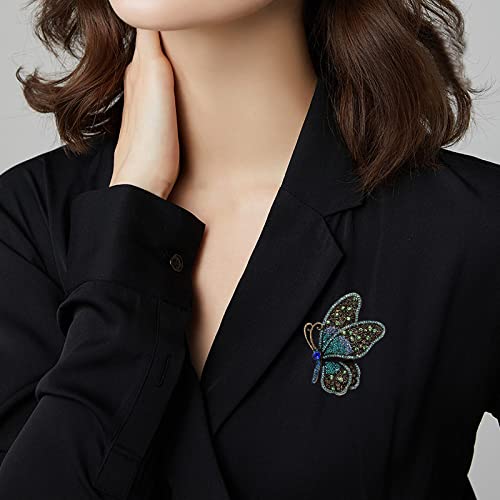 Image of Variety Styles Butterfly Brooch - Multi-Color Rhinestone Crystal Brooch Pin Cute Butterfly Shape Corsages Brooches Decoration Gift for Women