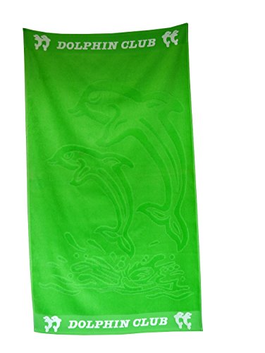 P.K. Textilien Strandtuch Delfin Badetuch 70x130cm grün Dolphin Meer Ferien Urlaub Cover