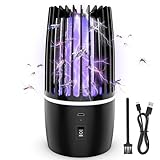 Lampada antizanzare, Design Silenzioso con Luce Notte, Zanzariera Elettrica con Batteria 4000mAh e Luce UV 365nm per Attrazione e Uccisione Completa delle Zanzare, Adatta per Interno ed Esterno
