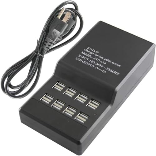 EXMAX ATG-C16 USB 16 Puertos Multi-Función Cargador USB Estación de Carga Rápida para Sistema de Guia Turística Inalámbrica ATG-100T EX-100 miniatura 1