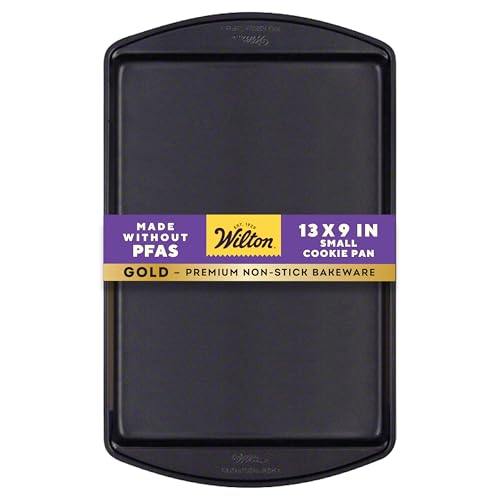 Wilton Gold Premium Non-Stick Warp-Resistant Bakeware, Made without PFAs, Small Baking Sheet, 13 x 9 x 0.6 in, Packaging May Vary