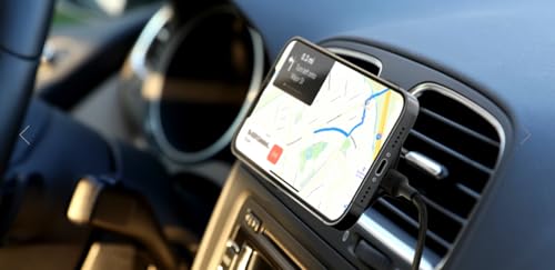 Image of Belkin MagSafe-Compatible Magnetic Wireless Car Charger 10W - Wireless Charger, Magnetic Car Vent Phone Mount for iPhone 17, iPhone 16, 15, & 14 Series, Pixel 10 (Power Supply Included) - Black