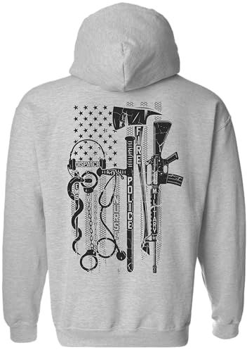 Patriot Apparel Company No One Fights Alone Heroes Police Firefighter Nurse Hooded Sweatshirt Hoodie3