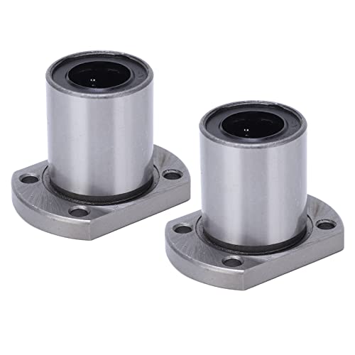 2 Uds 16mm LMH16UU Rodamiento Lineal de Bolas Rodamiento Diseño de Brida de Acero Ideal para Ejes CNC