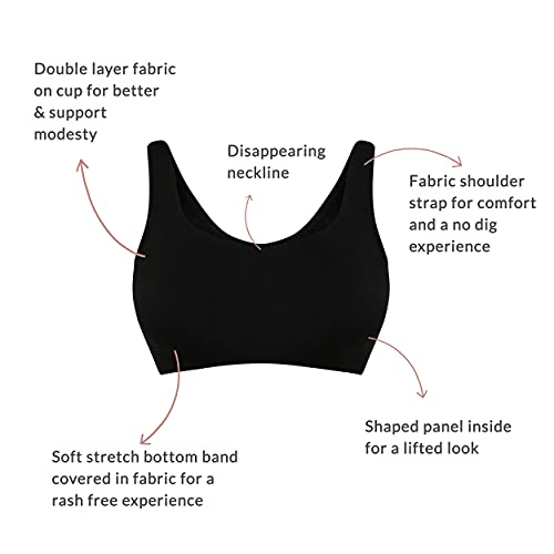 Image of NYKD NYB113 Cotton Non Padded Non Wired Full Coverage Slip On Everyday Bra Pack of 2