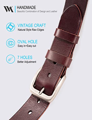 Image of WOLFANT Full Grain Leather Belt for Men,1.5 inch Italian Real Solid Leather | All-Day Comfy Durable Leather Belt for Casual, Work and Daily Wear