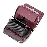 SENDEFN Geldbörse Damen aus Leder, Geldbeutel Damen mit Viele Fächer, Portemonnaie klein, RFID-Schutz Kartenhalter mit Reißverschluss und viele Fächer, Geldbeutel