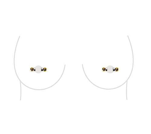 Non-Piercing Nipple Ring Magnetic Barbell Stud Fake Body Jewelry For Women B - Regular Gold