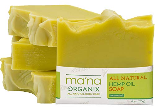 Ma’na Organix – All Natural Hemp Oil Soap Bar with Ecofriendly and Biodegradable Packaging (6 oz.)