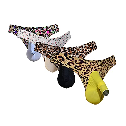 LESOYA Men's Sexy Ice Silk Triangle Bikinis Low Rise Panties Lace Sheer Boxer Briefs Underwear with Sheath Pouch