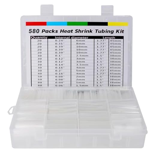 ASHINER Guaina Termorestringente - 580 Pezzi Alta Qualità EVA Materiale Guaine Termorestringenti con Scatola Portaoggetti - Ideale per Isolamento Elettrico, Riparazioni Cavi, Trasparente