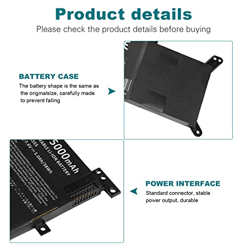 Image of ASUNCELL 38Wh C21N1347 Battery for Asus X555 X555LA X555LD X555LN A555L K555L Y583LD W519LD K555LD K555LA R556L VM590L 2ICP4 /63 /134, 7.6V 3-Cell